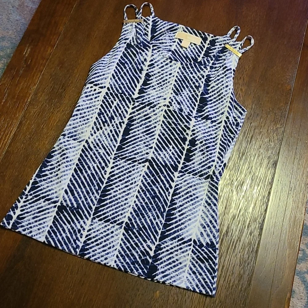 Michael Kors Tank Top Blouse Blue Paytern - XS